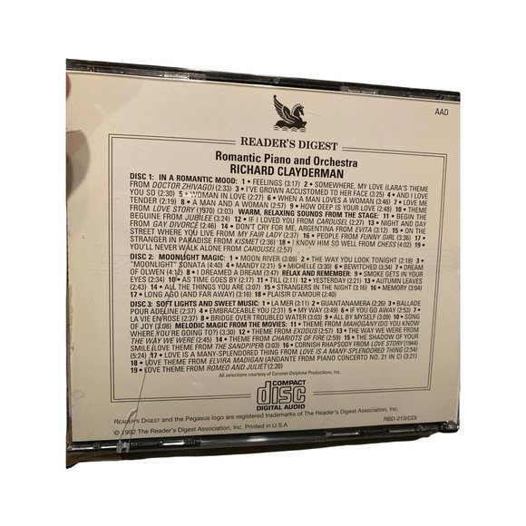 Readers Digest 4 disc set Richard Clayderman romantic piano orchestra Music cd - Picture 2 of 2